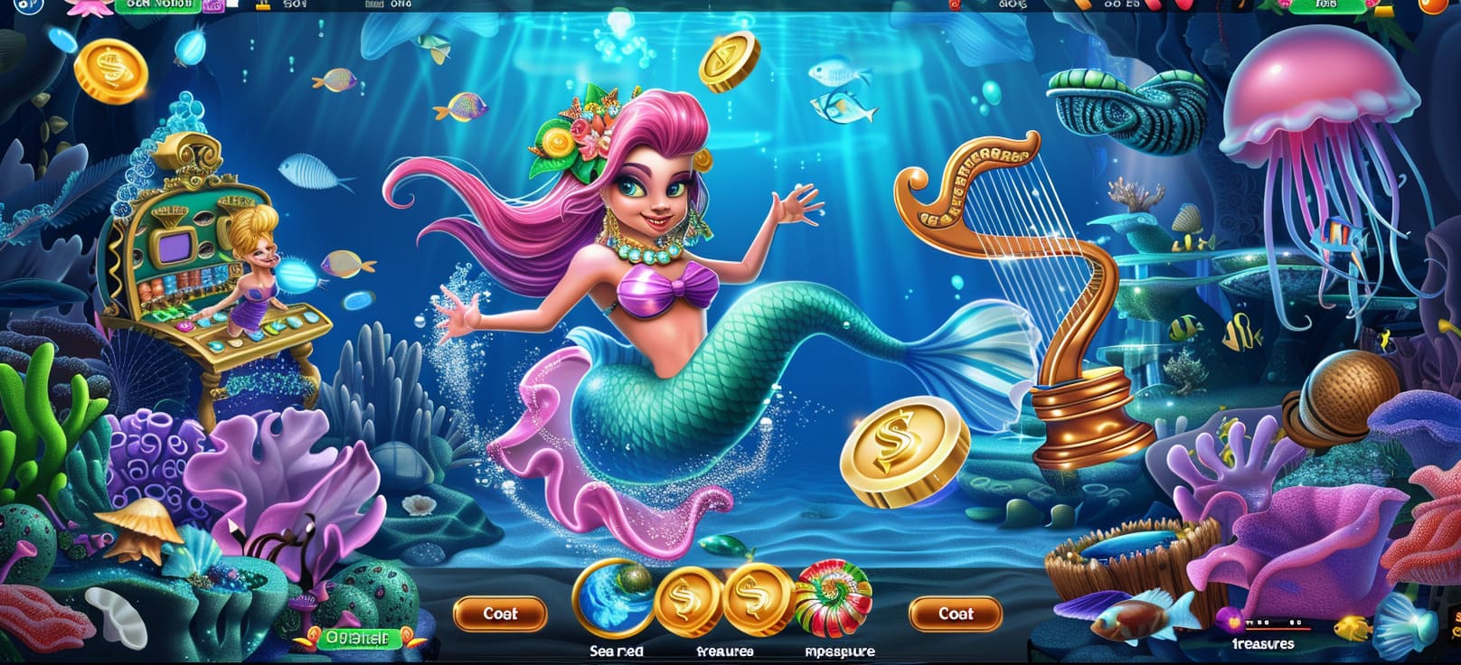 Caça-níqueis de sereia online com tesouros do mar no 96b cassino